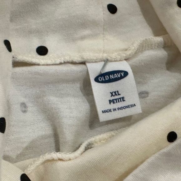 Old Navy XXL Petite Turtleneck Polka Dot Beige Black Long Sleeve - Picture 3 of 8